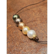 Collier Perlita 5 Perles Ombre avec rondelles de bronze TFW2461 Catherine Michiels Boutique Strasbourg jewelery