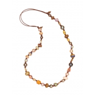 Collier Keniata perles de Tahiti. mer du sud. verre africaines. chaman SS2338 Catherine Michiels Boutique Strasbourg 