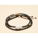 Collier Adan Agate noire. perle d'eau douce. perle de Tahiti. Perle or TFW2427 Catherine Michiels Boutique Strasbourg