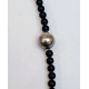 Collier Adan Agate noire. perle d'eau douce. perle de Tahiti. Perle or TFW2427 Catherine Michiels Boutique Strasbourg