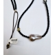 Collier Adan Agate noire. perle d'eau douce. perle de Tahiti. Perle or TFW2427 Catherine Michiels Boutique Strasbourg