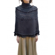 Pull poncho court noir Crochet Snow Mes Demoiselles Paris Femme