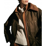 Manteau long Ebberston waxé vert Beech col velours camel Plis dos LWX1398 SN91 Barbour Femme boutique strasbourg trench