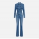 Combinaison denim délavée TJ33I46E3 Elisabetta Franchi Femme Boutique Strasbourg fashion mode online woman vêtement