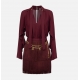 Robe courte Charleston franges bas bordeaux AB65446E3 Elisabetta Franchi Femme Boutique Strasbourg mode online vêtement