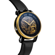 Montre automatique Rehab 360 gold cuir suède