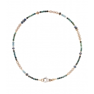 Collier Ocean Tourmaline saphir perles Aigues Marine Or TFW24-17 Catherine Michiels