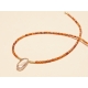 Collier Rêverie en Grenats Orange, Or 14K et Pendentif Quartz Rutilé Catherine Michiels TWF24-06 boutique strasbourg jewelery