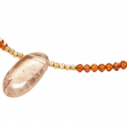 Collier Rêverie en Grenats Orange, Or 14K et Pendentif Quartz Rutilé Catherine Michiels TWF24-06 boutique strasbourg jewelery