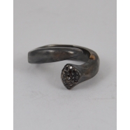 Bague argent Diamants noirs 41p PONNIE 2 TW ST DIA BLK Rosa Maria Jewellery boutique Strasbourg concept store bijoux 