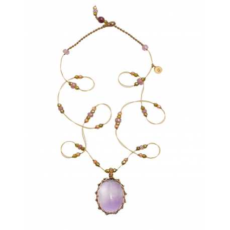 Collier Tibétain Stib Amethyste Light Purple Sharing