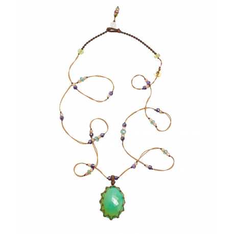 Collier Tibétain Stib Chrysoprase Sharing