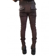 Jeans cuir chocolat Maron Tyrone Jeans RU01E 5393 LSV 14 Rick Owens Homme boutique Strasbourg vêtement store online pant