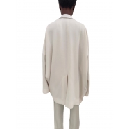 Manteau croisé Blanc cassé Dinge laine Rick Owens Femme RP01E 7761 WA 41 Strasbourg Boutique Online Mode Créateur vêtement