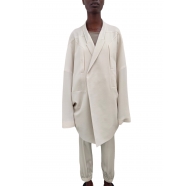 Manteau croisé Blanc cassé Dinge laine Rick Owens Femme RP01E 7761 WA 41 Strasbourg Boutique Online Mode Créateur vêtement