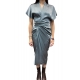 Robe Wrap Bleu turquoise Mouthwasch Satin acétate Rick Owens Femme RP01E 7542 SCH 66 Strasbourg Boutique Online Mode 