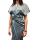 Robe Wrap Bleu turquoise Mouthwasch Satin acétate Rick Owens Femme RP01E 7542 SCH 66 Strasbourg Boutique Online Mode 