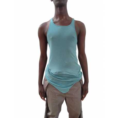 Débardeur Bleu coton Basic Rib Tank Rick Owens Homme RU01E 5150 MR 66 Strasbourg Boutique Online Mode Créateur 