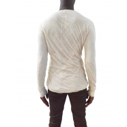  T-shirt double manches longues Naturel Ecru Rick Owens Homme RUO1E 5257 UC 21 Strasbourg Boutique Online Créateur Mode