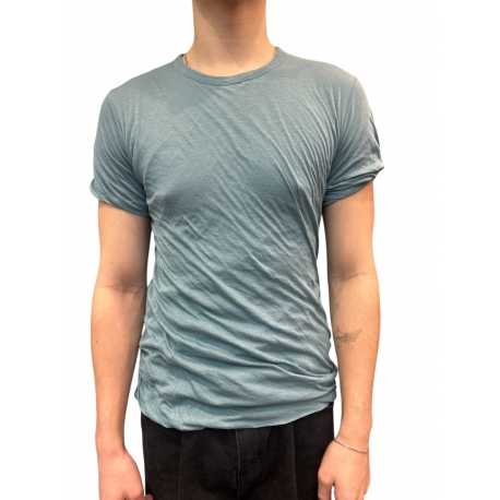 T-shirt double manches courtes Bleu Mouthwash Rick Owens Homme RU01E 5256 UC 66 Strasbourg Boutique Online Créateur Mode