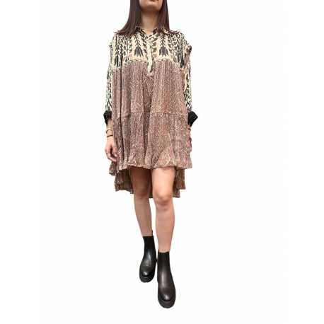 Robe Sand print Incas vieux rose beige courte devant Mes Demoiselles Paris Strasbourg Boutique Online Mode 