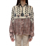 Chemise Susanne print Incas vieux rose beige viscose femme Mes Demoiselles Paris Boutique Strasbourg Shop Online Fashion