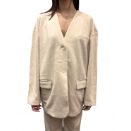 Veste oversize Memple Beige jersey Mes Demoiselles Paris Strasbourg Boutique Online Mode