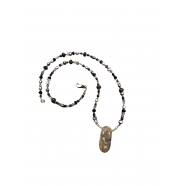 Collier Reverie Noire Agates noires perles Or 1 Quartz TFW24-44