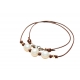 Collier 3 perles d’Eau blanches Perles or 14kt Claps Diamants TFW24-49 Catherine Michiels Bijoux Boutique Strasbourg