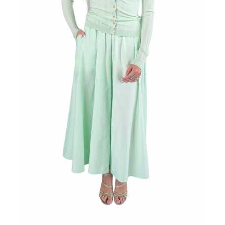 Jupe longue évasée tafetas vert menthe GO097 6067 124 Elisabetta Franchi Femme Boutique Strasbourg skirt vêtement