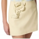 Jupe cuir courte fleur appliquée Jaune Limonade GP02Z DC7 Elisabetta Franchi