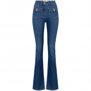 Jeans haut Nœud métal poches palquées brut délavé PJ88N 104 Elisabetta Franchi