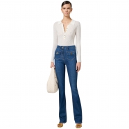 Jeans haut Nœud métal poches palquées brut délavé PJ88N 104 Elisabetta Franchi