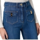 Jeans haut Nœud métal poches palquées brut délavé PJ88N 104 Elisabetta Franchi