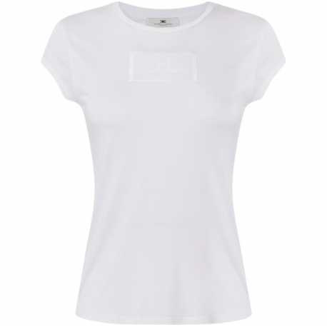 T-shirt Blanc modal plaque brodée MA004 270 Elisabetta Franchi