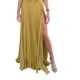 Robe longue jaune Curry plissée Noeud Elisabetta Franchi Femme ABR13 5754 DC6