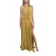 Robe longue jaune Curry plissée Noeud Elisabetta Franchi Femme ABR13 5754 DC6