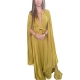 Robe longue jaune Curry plissée Noeud Elisabetta Franchi Femme ABR13 5754 DC6