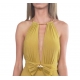 Robe longue jaune Curry plissée Noeud Elisabetta Franchi Femme ABR13 5754 DC6