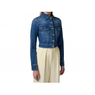 Blouson jeans brut delave court blue vintage BJ37I 139 Elisabetta Franchi Femme Boutique Strasbourg skirt vêtement