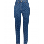 Jeans brut logo slim Blue Vintage Coton stretch PJ95N 139 Elisabetta Franchi Femme boutique Strasbourg vêtement mode