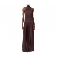 Robe longue Chocolat peau pêche ABR27 5883 644 Elisabetta Franchi Femme Boutique Strasbourg skirt vêtement