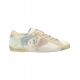 Sneakers Paris Patch cuir blanc glitter gold vert serpent Philippe Model Femme PRLD VYX3