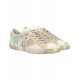 Sneakers Paris Patch cuir blanc glitter gold vert serpent Philippe Model Femme PRLD VYX3