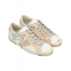 Sneakers Paris Patch cuir blanc glitter gold vert serpent Philippe Model Femme PRLD VYX3