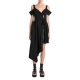 Robe asymétrique techno stretch noire zip bretelles 4B W5011 La Haine Inside Us Femme Boutique Online Strasbourg fashion