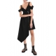 Robe asymétrique techno stretch noire zip bretelles 4B W5011 La Haine Inside Us Femme Boutique Online Strasbourg fashion