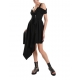 Robe asymétrique techno stretch noire zip bretelles 4B W5011 La Haine Inside Us Femme Boutique Online Strasbourg fashion