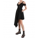 Robe asymétrique techno stretch noire zip bretelles 4B W5011 La Haine Inside Us Femme Boutique Online Strasbourg fashion