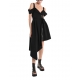 Robe asymétrique techno stretch noire zip bretelles 4B W5011 La Haine Inside Us Femme Boutique Online Strasbourg fashion